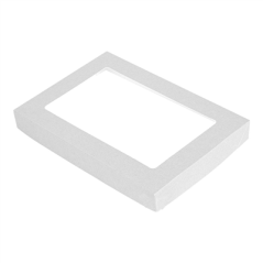 Image COUVERCLES AVEC FENÊTRE POUR BOÎTES 254.71 'THEPACK' 250 G/M2 22x15x2 CM BLANC CARTON ONDULÉ NANO-MICRO (50 UNITÉ) #1