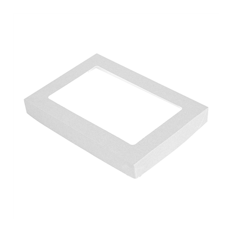 Image COUVERCLES AVEC FENÊTRE POUR BOÎTES 254.71 'THEPACK' 250 G/M2 22x15x2 CM BLANC CARTON ONDULÉ NANO-MICRO (50 UNITÉ) #1