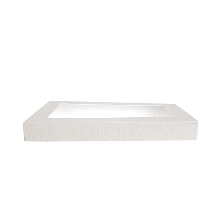 COUVERCLES AVEC FENÊTRE POUR BOÎTES 254.71 'THEPACK' 250 G/M2 22x15x2 CM BLANC CARTON ONDULÉ NANO-MICRO (50 UNITÉ)