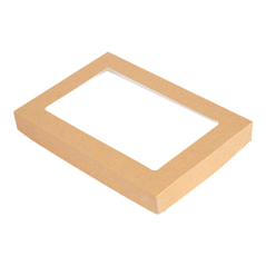 Image COUVERCLES AVEC FENÊTRE POUR BOÎTES 254.72 'THEPACK' 240 G/M2 22x15x2 CM NATUREL CARTON ONDULÉ NANO-MICRO (50 UNITÉ) #1