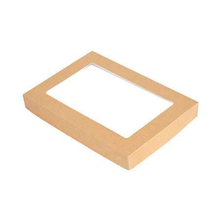 Image COUVERCLES AVEC FENÊTRE POUR BOÎTES 254.72 'THEPACK' 240 G/M2 22x15x2 CM NATUREL CARTON ONDULÉ NANO-MICRO (50 UNITÉ) #1