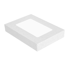 Image COUVERCLES AVEC FENÊTRE POUR BOÎTES 254.77 'THEPACK' 250 G/M2 11x15x2 CM BLANC CARTON ONDULÉ NANO-MICRO (200 UNITÉ) #1