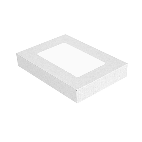 Image COUVERCLES AVEC FENÊTRE POUR BOÎTES 254.77 'THEPACK' 250 G/M2 11x15x2 CM BLANC CARTON ONDULÉ NANO-MICRO (200 UNITÉ) #1