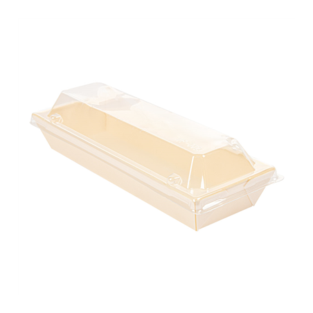 Image COMBO BARQUETTES + COUVERCLES PET  19x7x3,5 CM NATUREL BOIS (200 UNITÉ) #1