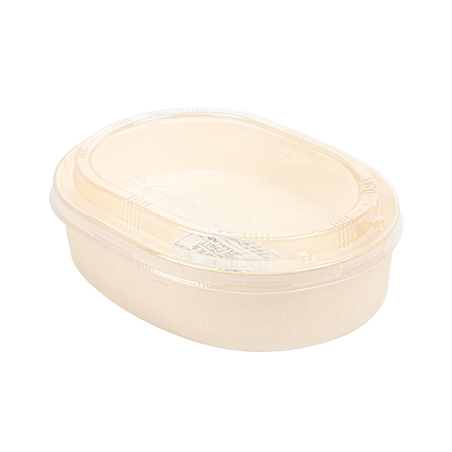 Image COMBO RÉCIPIENTS + COUVERCLES PET  19,3x14,5x4,5 CM NATUREL BOIS (100 UNITÉ) #1