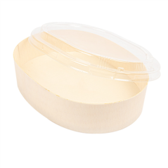 Image COMBO RÉCIPIENTS + COUVERCLES PET  19,3x14,5x4,5 CM NATUREL BOIS (100 UNITÉ) #3