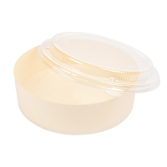 Image COMBO RÉCIPIENTS + COUVERCLES PET  Ø15,5x4,5 CM NATUREL BOIS (100 UNITÉ) #3