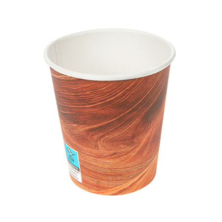 Image GOBELETS BOISSONS CHAUDES 1 PAROI 'ARIZONA' 180 ML 260 + 18 PE G/M2 Ø7,2/5,3x7,8 CM MARRON CARTON (1000 UNITÉ) #1