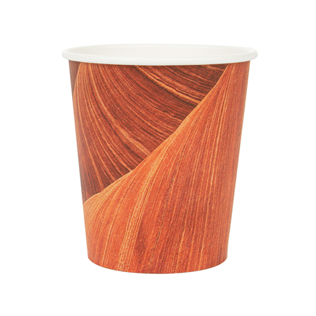 GOBELETS BOISSONS CHAUDES 1 PAROI 'ARIZONA' 180 ML 260 + 18 PE G/M2 Ø7,2/5,3x7,8 CM MARRON CARTON (1000 UNITÉ)