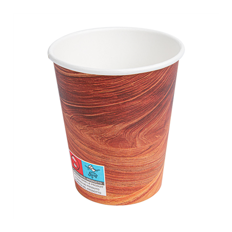 Image GOBELETS BOISSONS CHAUDES 1 PAROI 'ARIZONA' 240 ML 280 + 18 PE G/M2 Ø8/5,6x9,2 CM MARRON CARTON (1000 UNITÉ) #1