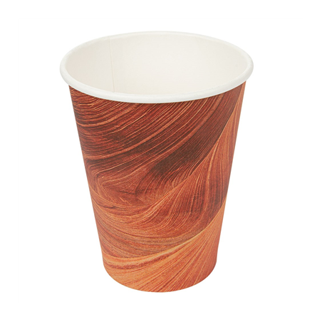 Image GOBELETS BOISSONS CHAUDES 1 PAROI 'ARIZONA' 480 ML 300 + 18 PE G/M2 Ø9/6x13,2 CM MARRON CARTON (1000 UNITÉ) #1