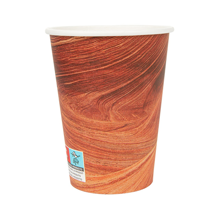 GOBELETS BOISSONS CHAUDES 1 PAROI 'ARIZONA' 480 ML 300 + 18 PE G/M2 Ø9/6x13,2 CM MARRON CARTON (1000 UNITÉ)