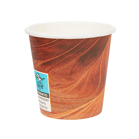 GOBELETS BOISSONS CHAUDES 1 PAROI ESPRESSO 'ARIZONA' 70 ML 230 + 18 PE G/M2 Ø5/3,5x4,9 CM MARRON CARTON (1000 UNITÉ)