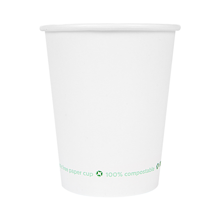 GOBELETS BOISSONS FROIDES ET CHAUDES 1 PAROI 240 ML 280 G/M2 Ø8/5,6x9,2 CM BLANC CARTON (1000 UNITÉ)