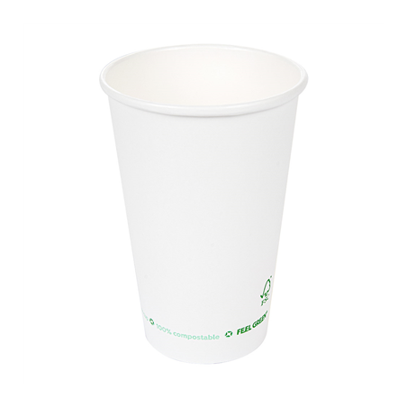 Image GOBELETS BOISSONS FROIDES ET CHAUDES 1 PAROI 480 ML 300 G/M2 Ø9/6x13,2 CM BLANC CARTON (1000 UNITÉ) #1