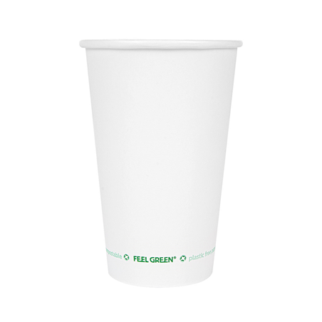 GOBELETS BOISSONS FROIDES ET CHAUDES 1 PAROI 480 ML 300 G/M2 Ø9/6x13,2 CM BLANC CARTON (1000 UNITÉ)
