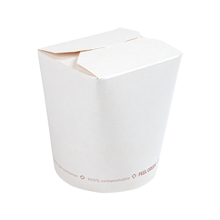 Image RÉCIPIENTS MULTIUSAGES 'COMPOSTABLE' 480 ML 325 G/M2 Ø8x9 CM BLANC CARTON (600 UNITÉ) #1
