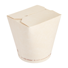 Image RÉCIPIENTS MULTIUSAGES 'COMPOSTABLE' 960 ML 325 G/M2 Ø9x10,8 CM BLANC CARTON (450 UNITÉ) #1