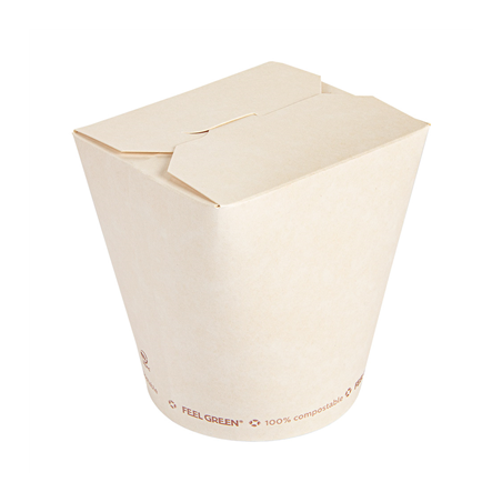 Image RÉCIPIENTS MULTIUSAGES 'COMPOSTABLE' 960 ML 325 G/M2 Ø9x10,8 CM BLANC CARTON (450 UNITÉ) #1