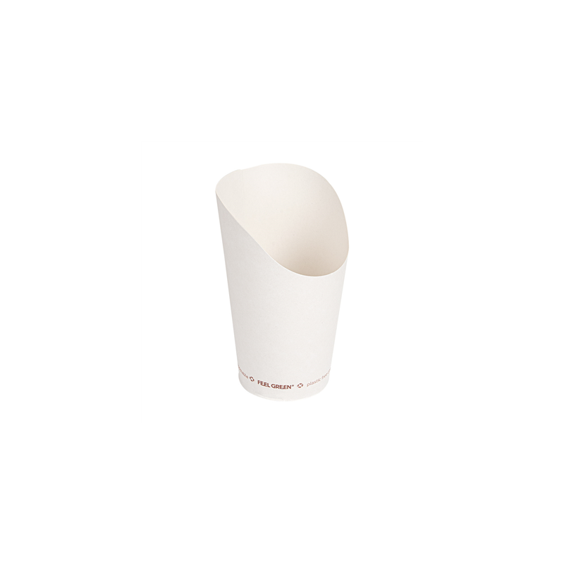 GOBELETS À FRITES OUVERT 'COMPOSTABLE' 16 OZ - 480 ML 242 G/M2 Ø8,5x13,5 CM BLANC CARTON (1000 UNITÉ) GOBELETS À FRITES OUVERT 'COMPOSTABLE' 16 OZ - 480 ML 242 G/M2 Ø8,5x13,5 CM BLANC CARTON (1000 UNITÉ)