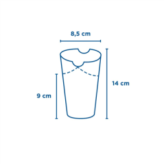 GOBELETS À FRITES AVEC FERMETURE 'COMPOSTABLE' 16 OZ - 480 ML 242 G/M2 8,5x14 CM BLANC CARTON (1000 UNITÉ)