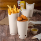 Image GOBELETS À FRITES AVEC FERMETURE 'COMPOSTABLE' 22 OZ - 660 ML 242 G/M2 8,5x18 CM BLANC CARTON (1000 UNITÉ) #4