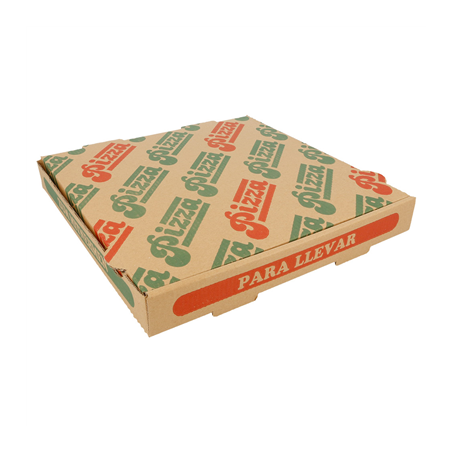 Image BOÎTES PIZZA MICROCANNELURE 100% VIERGE  310 G/M2 26x26x3,5 CM NATUREL CARTON (100 UNITÉ) #1