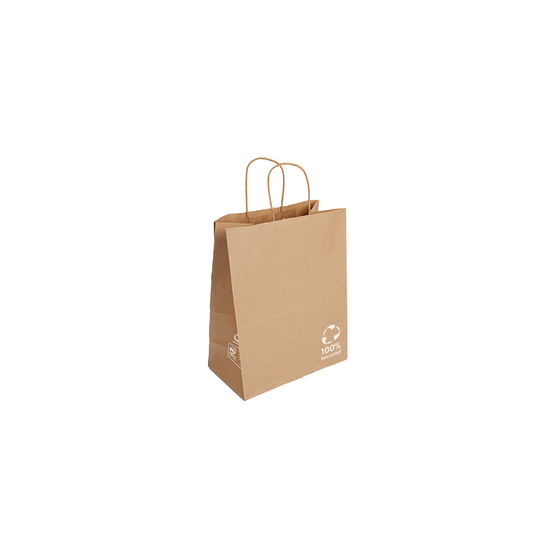SACS SOS AVEC ANSES  80 G/M2 26+14x32 CM NATUREL KRAFT (250 UNITÉ)