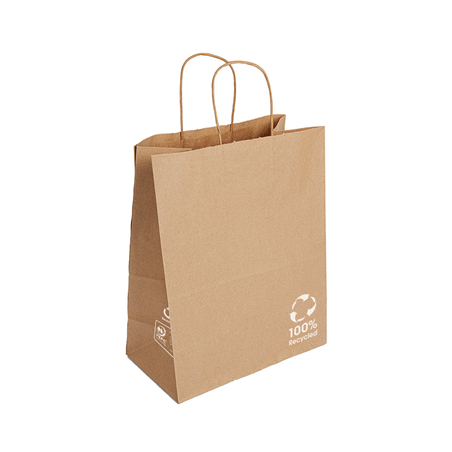 Image SACS SOS AVEC ANSES  80 G/M2 26+14x32 CM NATUREL KRAFT (250 UNITÉ) #1