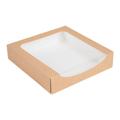 Image RÉCIPIENTS SUSHI+FÊNETRE 'THEPACK' 220 G/M2 + OPP 23x23x5 CM MARRON CARTON ONDULÉ NANO-MICRO (300 UNITÉ) #1