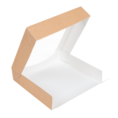 Image RÉCIPIENTS SUSHI+FÊNETRE 'THEPACK' 220 G/M2 + OPP 23x23x5 CM MARRON CARTON ONDULÉ NANO-MICRO (300 UNITÉ) #4