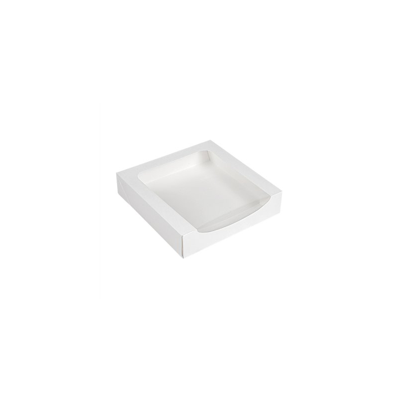 RÉCIPIENTS SUSHI+FÊNETRE 'THEPACK' 230 G/M2 + OPP 23x23x5 CM BLANC CARTON ONDULÉ NANO-MICRO (300 UNITÉ)