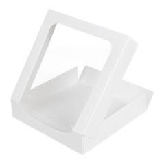 Image RÉCIPIENTS SUSHI+FÊNETRE 'THEPACK' 230 G/M2 + OPP 23x23x5 CM BLANC CARTON ONDULÉ NANO-MICRO (300 UNITÉ) #5