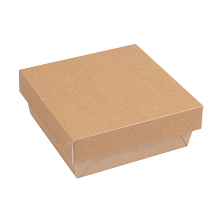 Image PETITES BOÎTES+COUVERCLES 'THEPACK' 500 ML 220 G/M2 + 12PP 12x12x5 CM NATUREL CARTON ONDULÉ NANO-MICRO (250 UNITÉ) #1