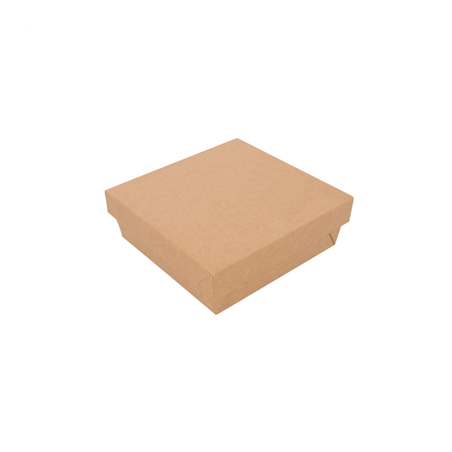 Image PETITES BOÎTES+COUVERCLES 'THEPACK' 750 ML 220 G/M2 + 12PP 14x14x5 CM NATUREL CARTON ONDULÉ NANO-MICRO (250 UNITÉ) #1