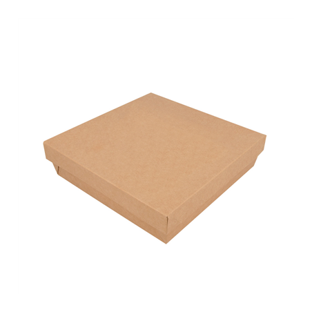 Image PETITES BOÎTES+COUVERCLES 'THEPACK' 1000 ML 240 G/M2 + 12PP 18,5x18,5x4 CM NATUREL CARTON ONDULÉ NANO-MICRO (200 UNITÉ) #1