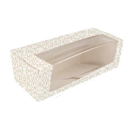 Image BOÎTES PÂTISSERIES AVEC FENÊTRE 'THEPACK DECO' 250 G/M2 + OPP 26x11x8 CM BLANC CARTON ONDULÉ NANO-MICRO (50 UNITÉ) #1