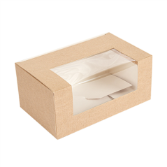 Image BOÎTES PÂTISSERIES AVEC FENÊTRE 'THEPACK' 240 G/M2 + OPP 11x13x8 CM NATUREL CARTON ONDULÉ NANO-MICRO (800 UNITÉ) #1