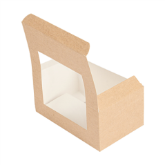 Image BOÎTES PÂTISSERIES AVEC FENÊTRE 'THEPACK' 240 G/M2 + OPP 18x11x8 CM NATUREL CARTON ONDULÉ NANO-MICRO (400 UNITÉ) #3