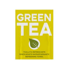 Image RINCE-DOIGTS RAFRAÎCHISSANTS "GREEN TEA" 6x8 CM BLANC CELLULOSE (2000 UNITÉ) #1