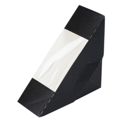 Image BOÎTES SANDWICH AVEC FENÊTRE - SIMPLE 'THEPACK' 230 G/M2 + OPP 12,4x12,4x5,5 CM NOIR CARTON ONDULÉ NANO-MICRO (500 UNITÉ) 