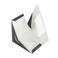 Image BOÎTES SANDWICH AVEC FENÊTRE - DOBLE 'THEPACK' 230 G/M2 + OPP 12,4x12,4x7,5 CM NOIR CARTON ONDULÉ NANO-MICRO (500 UNITÉ) #