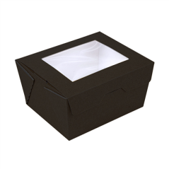 Image BOÎTES AVEC FENÊTRE 'THEPACK' 780 ML 230 G/M2 + OPP 11,2x9x6,4 CM NOIR CARTON ONDULÉ NANO-MICRO (300 UNITÉ) #1