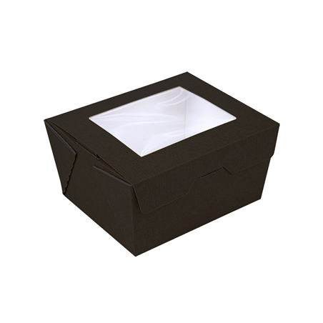 Image BOÎTES AVEC FENÊTRE 'THEPACK' 780 ML 230 G/M2 + OPP 11,2x9x6,4 CM NOIR CARTON ONDULÉ NANO-MICRO (300 UNITÉ) #1