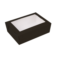 Image BOÎTES AVEC FENÊTRE 'THEPACK' 1000 ML 230 G/M2 + OPP 12x17x5,5 CM NOIR CARTON ONDULÉ NANO-MICRO (200 UNITÉ) #1