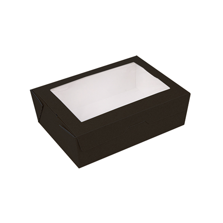 Image BOÎTES AVEC FENÊTRE 'THEPACK' 1000 ML 230 G/M2 + OPP 12x17x5,5 CM NOIR CARTON ONDULÉ NANO-MICRO (200 UNITÉ) #1