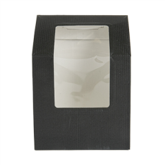 Image BOÎTES AVEC FENÊTRE POUR "TORTILLA" 'THEPACK' 230 G/M2 + OPP 9,2x5,1x9,2/12,5 CM NOIR CARTON ONDULÉ NANO-MICRO (600 UNITÉ)