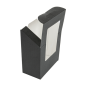 Image BOÎTES AVEC FENÊTRE POUR "TORTILLA" 'THEPACK' 230 G/M2 + OPP 9,2x5,1x9,2/12,5 CM NOIR CARTON ONDULÉ NANO-MICRO (600 UNITÉ)