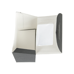 Image BOÎTES AVEC FENÊTRE POUR "TORTILLA" 'THEPACK' 230 G/M2 + OPP 9,2x5,1x9,2/12,5 CM NOIR CARTON ONDULÉ NANO-MICRO (600 UNITÉ)