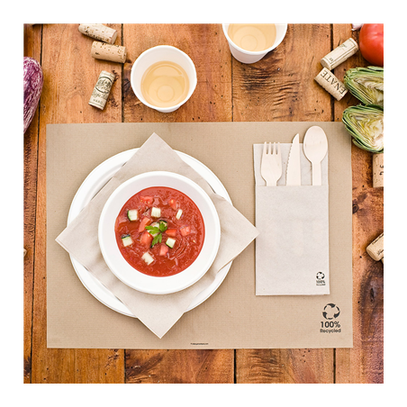 SETS DE TABLE XL - RECYCLÉS  48 G/M2 35x50 CM NATUREL PAPIER (2000 UNITÉ)